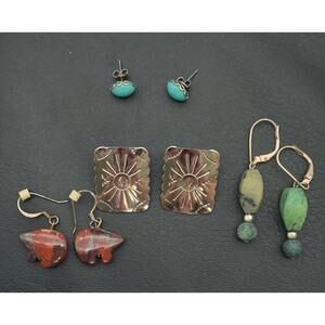 Lot Of 4 Pairs Of Western Southwestern Native American Themed Pierced Earrings